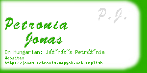 petronia jonas business card